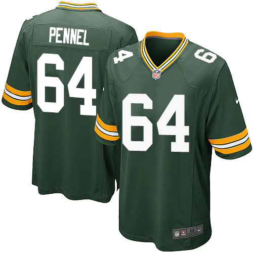 Men's Game Mike Pennel Nike Jersey Green Home - #64 NFL Green Bay Packers